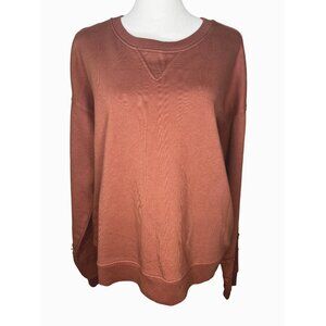Saltwater Luxe Womens Rust Sweater With Lace Detail Medium